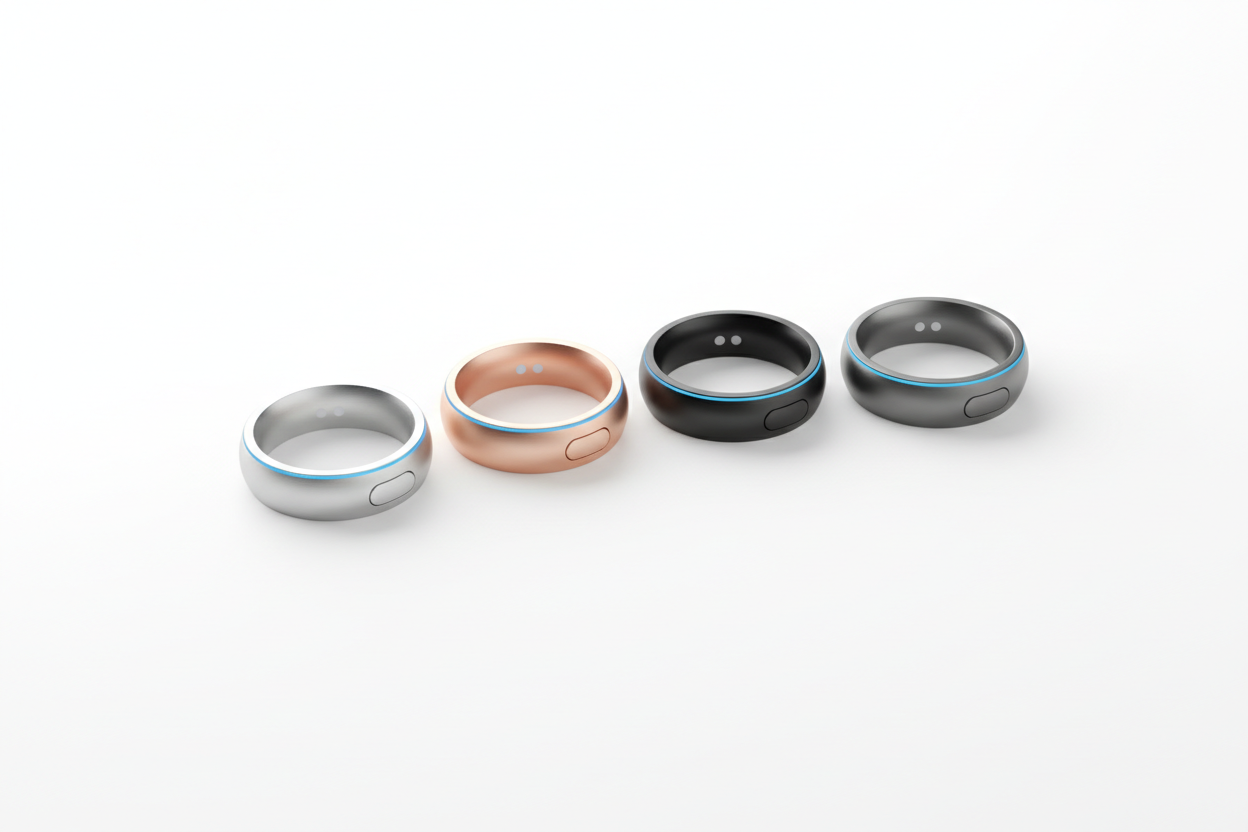 smart rings fitness tracker white background